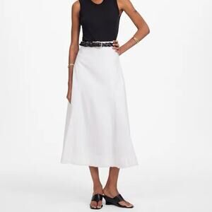NWT Madewell Fluted Midi Skirt in Tile White Size 23